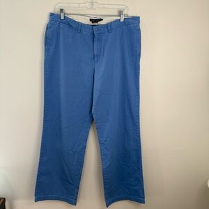 Ralph Lauren Women’s Flat Front Classic Chino Pants Size 12 Blue